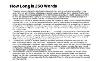 How Long is 250 Words