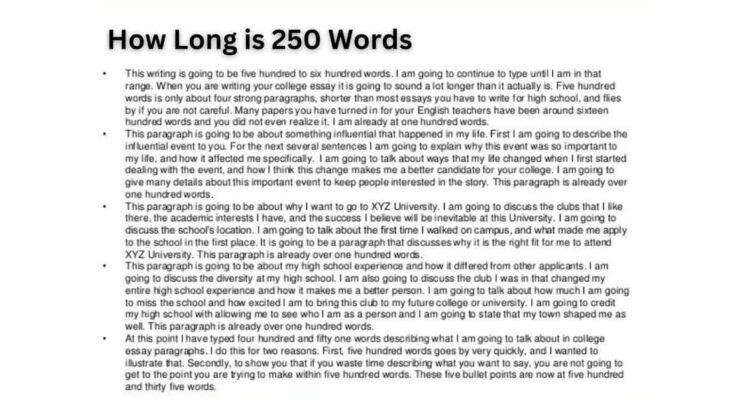 How Long is 250 Words